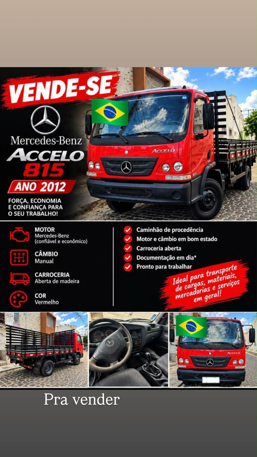 Read more about the article À VENDA: Caminhão Mercedes-Benz Accelo 815 (Ano 2012)